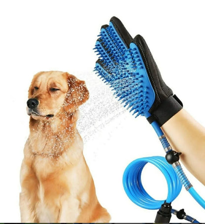 Decile Adios al caos y baña a tu mascota en minutos sin estres con el guante 2en1 con manguera de 2mts de regalo