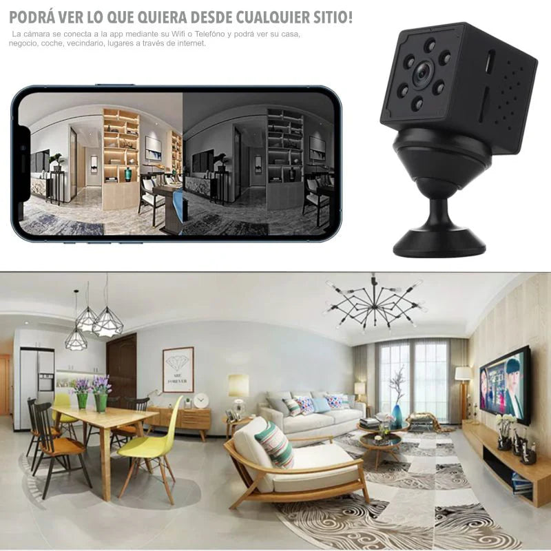 📱 Vigila y protege tu Hogar Desde Cualquier Lugar | Mini Cámara WiFi A10 con Visión Nocturna