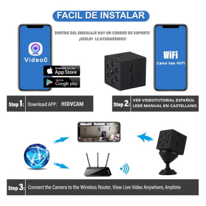 📱 Vigila y protege tu Hogar Desde Cualquier Lugar | Mini Cámara WiFi A10 con Visión Nocturna