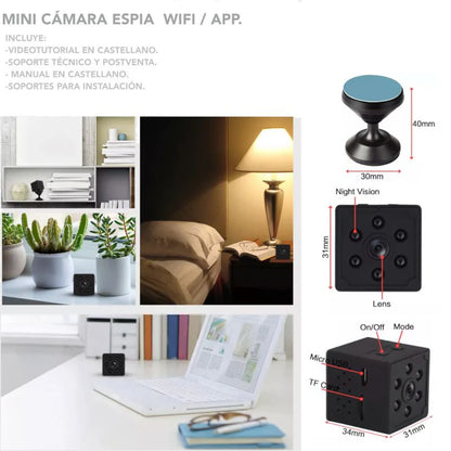 📱 Vigila y protege tu Hogar Desde Cualquier Lugar | Mini Cámara WiFi A10 con Visión Nocturna