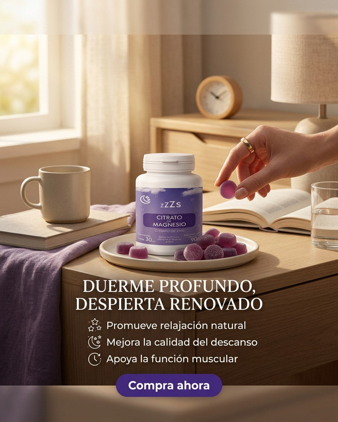 🍬 Gomitas para Dormir con Magnesio | Relajación Natural, Menos Estrés y Sueño Profundo para Despertar con Más Energía