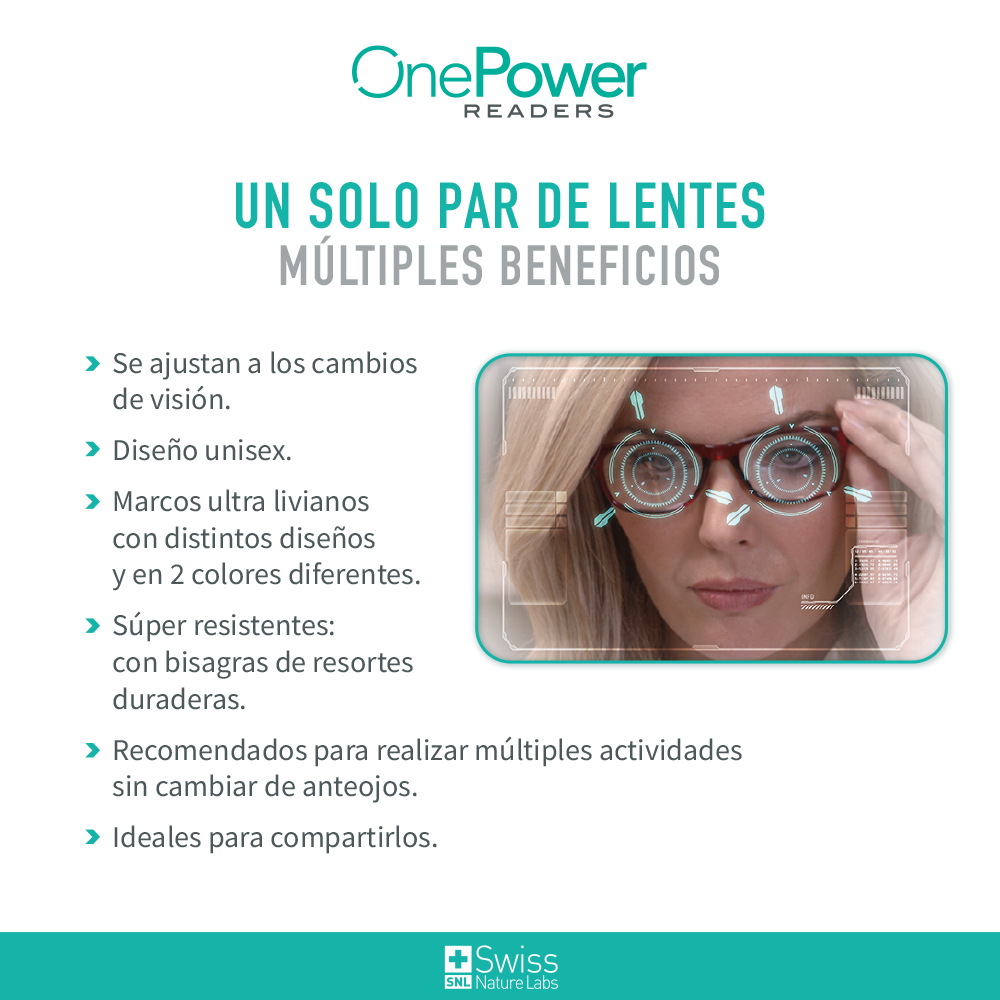 Un Solo Par para Todo: Lee, Trabaja y Enfoca con Claridad gracias a la Tecnología Flex Focus de 0.5 a 2.5 Dioptrías