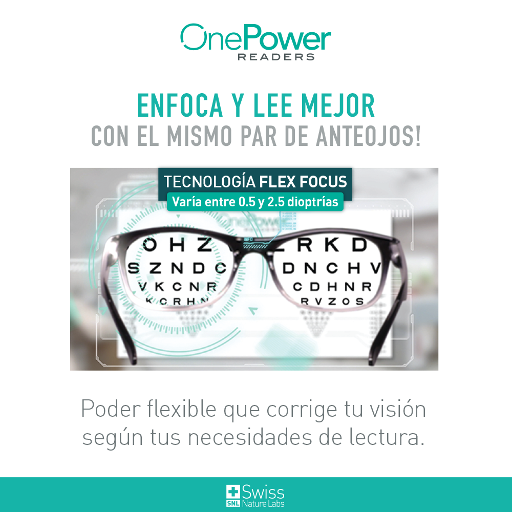 Un Solo Par para Todo: Lee, Trabaja y Enfoca con Claridad gracias a la Tecnología Flex Focus de 0.5 a 2.5 Dioptrías